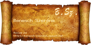 Benesch Szeréna névjegykártya